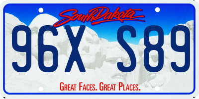 SD license plate 96XS89