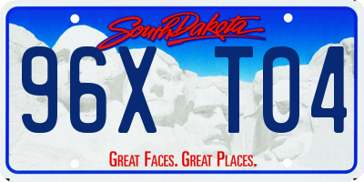 SD license plate 96XT04