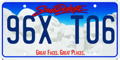 SD license plate 96XT06