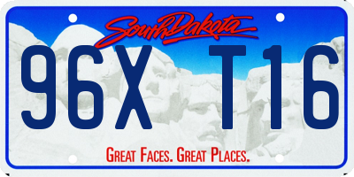 SD license plate 96XT16
