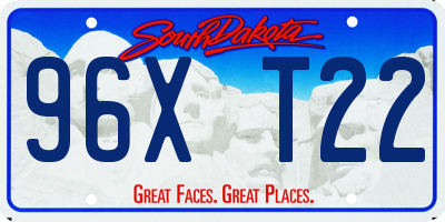 SD license plate 96XT22