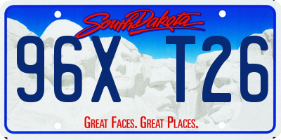 SD license plate 96XT26