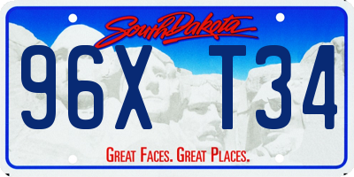 SD license plate 96XT34