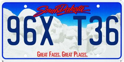 SD license plate 96XT36