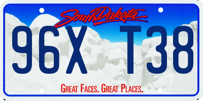 SD license plate 96XT38