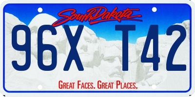 SD license plate 96XT42
