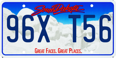 SD license plate 96XT56