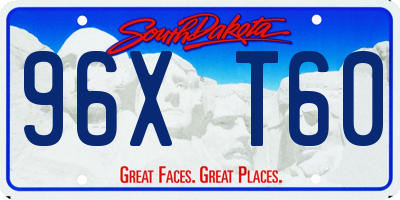 SD license plate 96XT60