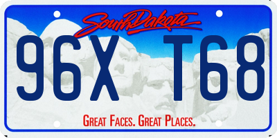 SD license plate 96XT68