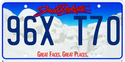 SD license plate 96XT70