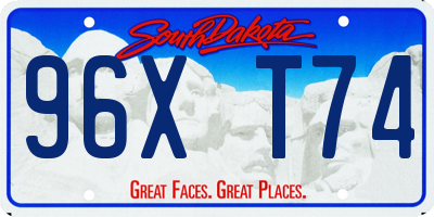 SD license plate 96XT74