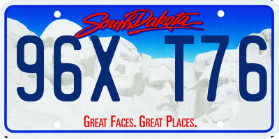 SD license plate 96XT76