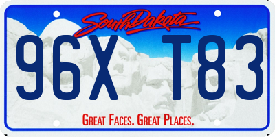 SD license plate 96XT83
