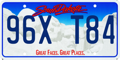 SD license plate 96XT84