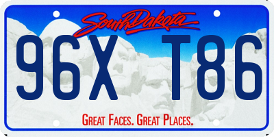 SD license plate 96XT86