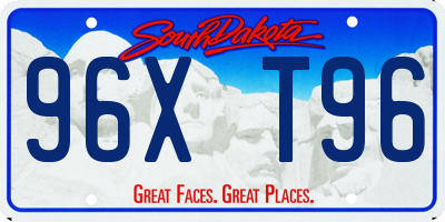 SD license plate 96XT96