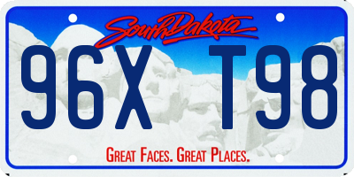 SD license plate 96XT98