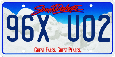 SD license plate 96XU02