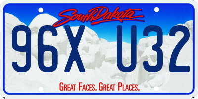 SD license plate 96XU32