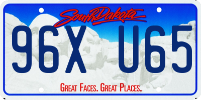 SD license plate 96XU65
