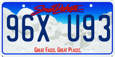 SD license plate 96XU93