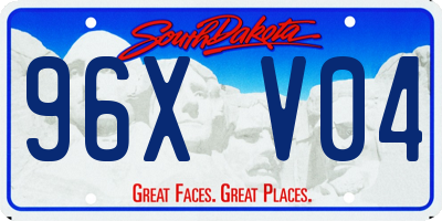 SD license plate 96XV04