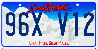 SD license plate 96XV12
