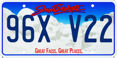 SD license plate 96XV22