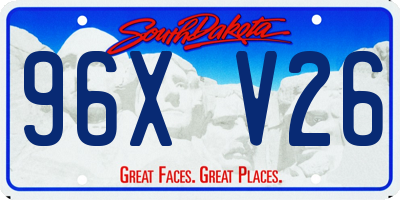 SD license plate 96XV26