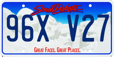 SD license plate 96XV27