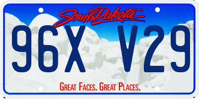SD license plate 96XV29