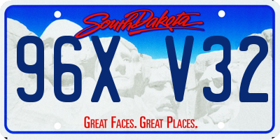 SD license plate 96XV32