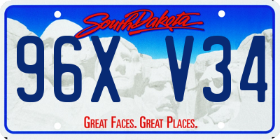 SD license plate 96XV34