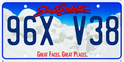 SD license plate 96XV38