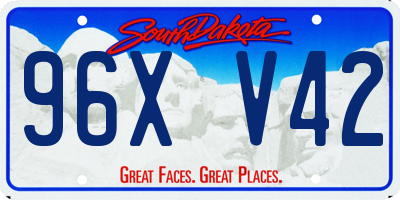 SD license plate 96XV42