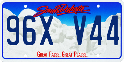 SD license plate 96XV44