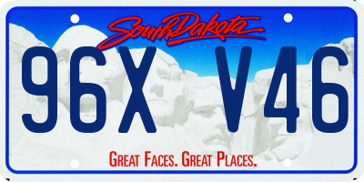 SD license plate 96XV46