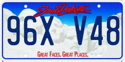 SD license plate 96XV48