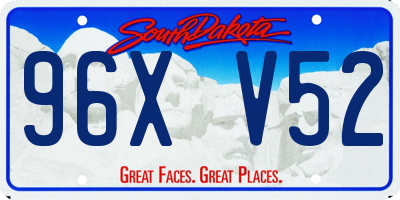 SD license plate 96XV52