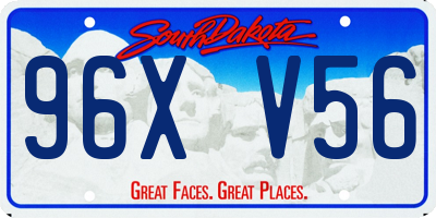 SD license plate 96XV56