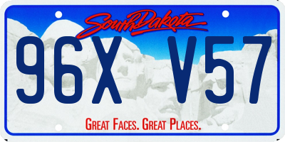 SD license plate 96XV57