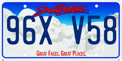 SD license plate 96XV58