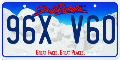 SD license plate 96XV60