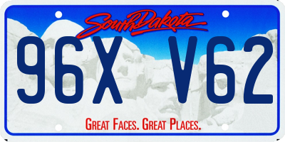 SD license plate 96XV62