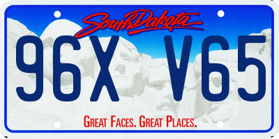 SD license plate 96XV65