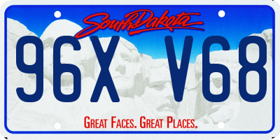 SD license plate 96XV68