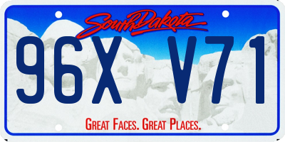 SD license plate 96XV71