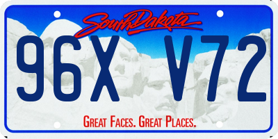 SD license plate 96XV72