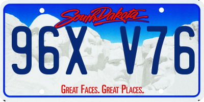 SD license plate 96XV76