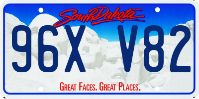 SD license plate 96XV82